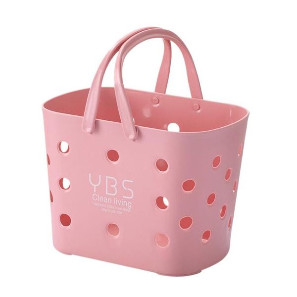 

storage bags colored basket bathroom kitchen color portable tote flexiable handle fashionable plastic home toiletries bag
