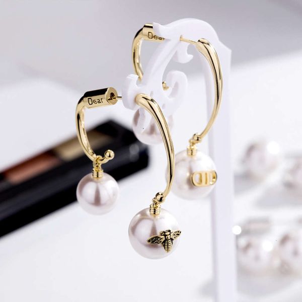

ins personality bee asymmetric female 925 silver needle temperament earrings, Black