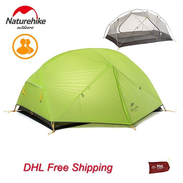 

naturehike dhl 3 season 2 person barraca camping tent 20d silicone double layer waterproof ultralight dome tents and shelters