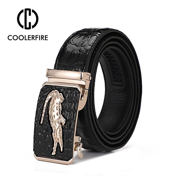 

men genuine leather belts pattern automatic buckle for brand luxury business strap 220315, Black;brown