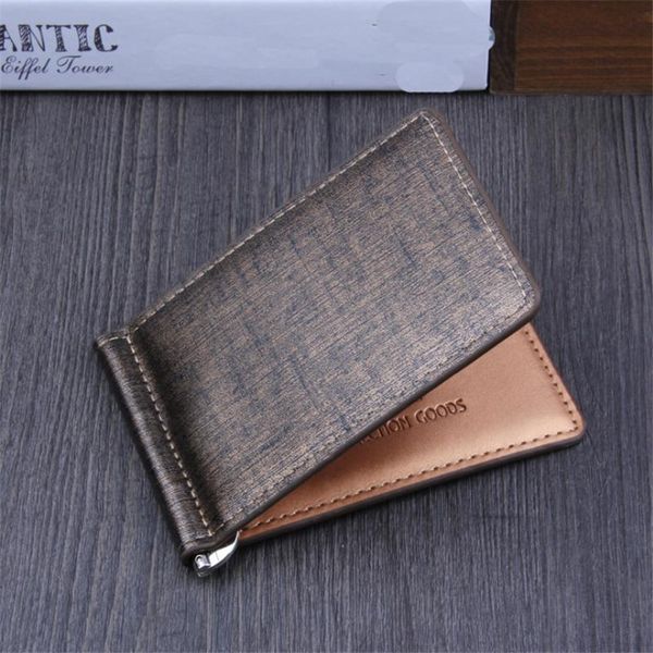 

card holders 1pc fashion pu leather luxury wallet short male purses money clip casual soild men wallets billetera, Brown;gray