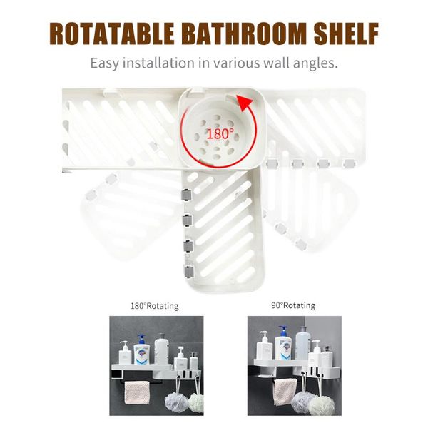 

bathroom storage & organization corner shelf no drilling wall-mounted rack holder cabinets with hooks 2 tier basket sink