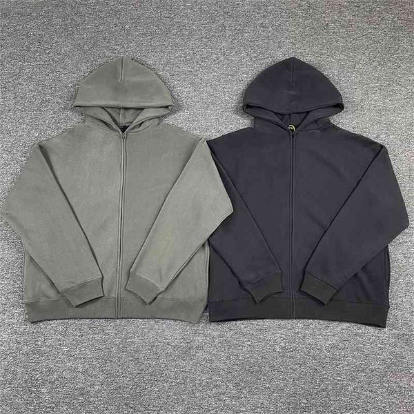 

heavy dust effen colour kanye west season 6 zip hoodie men 1:1 casual loss grey sweatshirts, Black