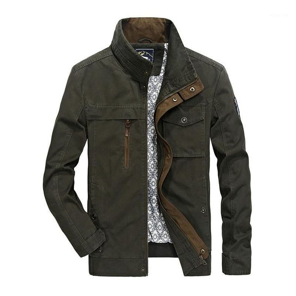 

men's jackets autumn winter military army men 2021 casual stand collar multi pockets overcoats outerwear windbreaker cargo jacket, Black;brown