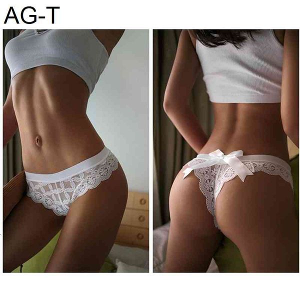 

2021 sale women lingerie string white lace underwear female t-back thong sheer panties back bow transparent knickers, Black;pink