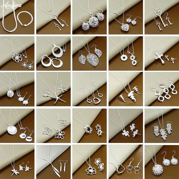 

trendy 925 sterling silver jewelry sets simple fashion insect moon round ball necklace earrings for woman gift chains
