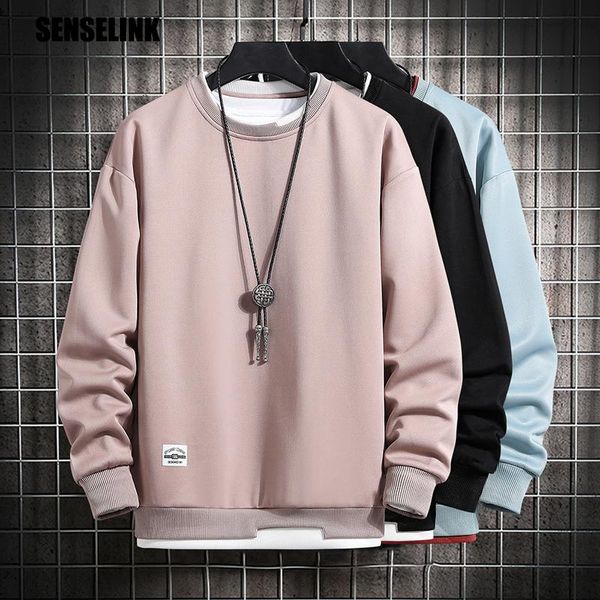 

men's hoodies & sweatshirts men streetwear 2021 fashion casual cotton brand long sleeve harajuku solid color classic clothes, Black