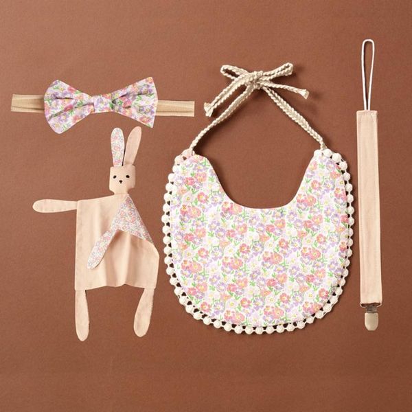 

bibs & burp cloths born sleeping doll soother appease towel infant pacifier chain clip double sided bib bowknot headband baby shower gift se