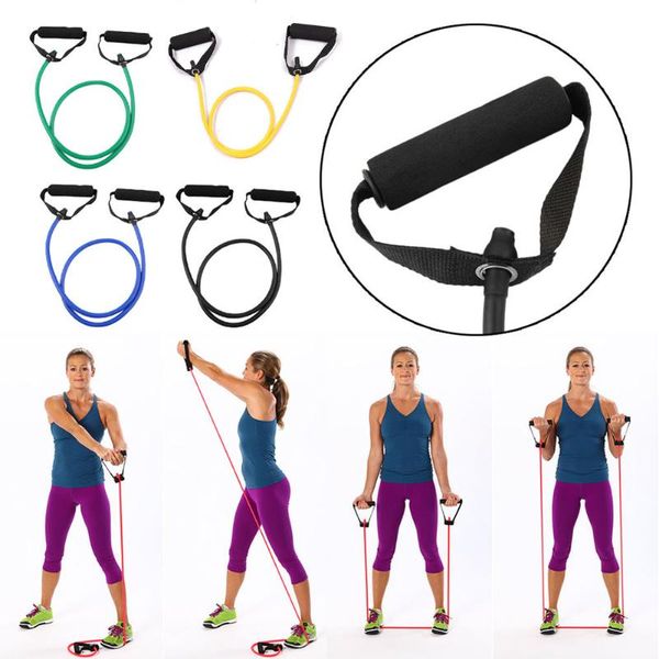 

resistance bands rubber latex elastic stretch yoga pilates training fitness exercise equipment 1.2m