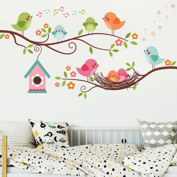 

wall stickers kids room decor sticker nature birds pvc waterproof material