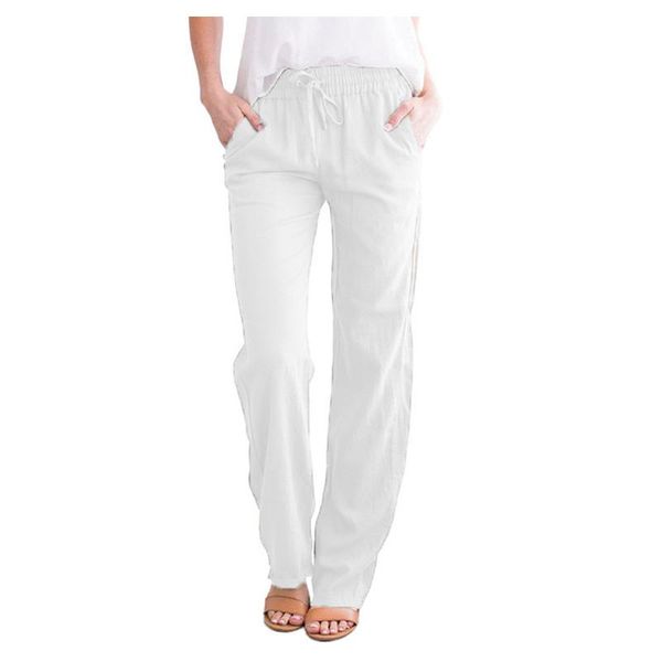 

women's pants & capris women summer thin section solid color all-match casual daily wear long trousers ladies clothes wide-leg pant, Black;white