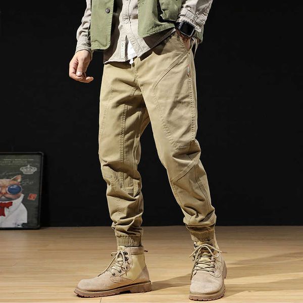 Mode Streetwear Männer Jeans Lose Fit Große Tasche Casual Cargo Hosen Hohe Qualität Khaki Farbe Hip Hop Joggers Breite bein Hosen