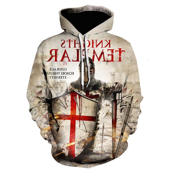 

3d 2021 templar printed men's hoodie, Black