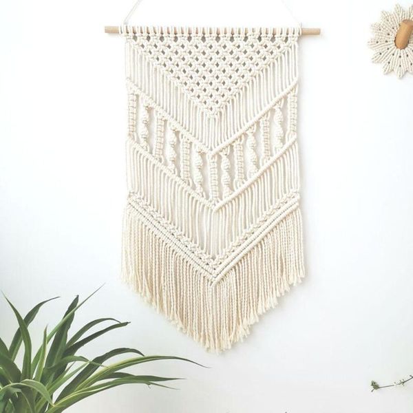 

tapestries home decoration bohemian macrame woven wall hanging boho room geometric tapestry nordic art beautiful apartment decor gift