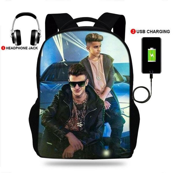 

teenage boys&girls backpack adexe & nau print school bag usb charging for bags