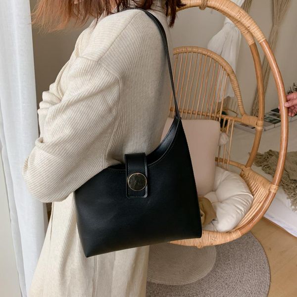 

cross body simple vintage pu leather composite bags for women casual large capacity messenger female solid luxury bucket handbag tote