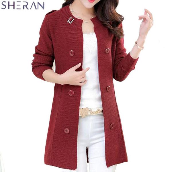 

women's sweaters fall winter clothes sweater for women jackets cardigan femme knit double-breasted long section was thin ladies clothin, White;black