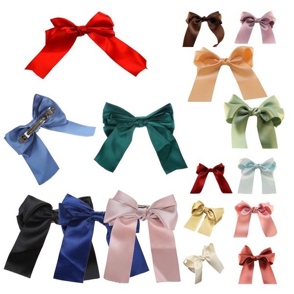 

hair accessories women's bow clips barrette ponytail holder black, Slivery;white