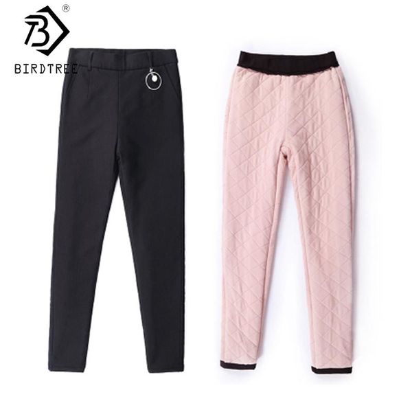

women pencil pants with fleece 2021 winter warm thick trousers pockets slim elastic waist bottoms for cold weather b09902k women's & ca, Black;white