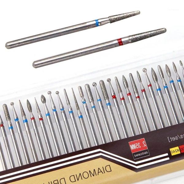 

30pcs/lot diamond cutters for manciure apparatus milling machine electric nail drill bit burr rotary cuticle files tools1