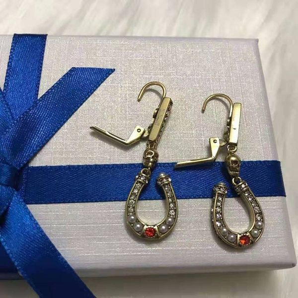 

2021 new diamond pearl earrings temperament net red earrings winter earrings, Golden