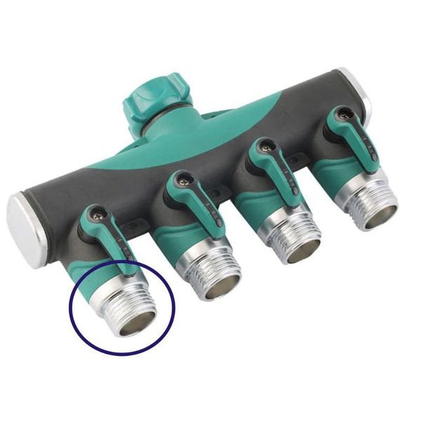 

watering equipments garden hose pipe splitter four-way faucet drip irrigation water connector threaded hole 3/4 intake eu/us