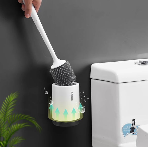 

bath accessory set toilet brush wall-mounted hygienic long handle quick drain cleaner tool bathroom accessories
