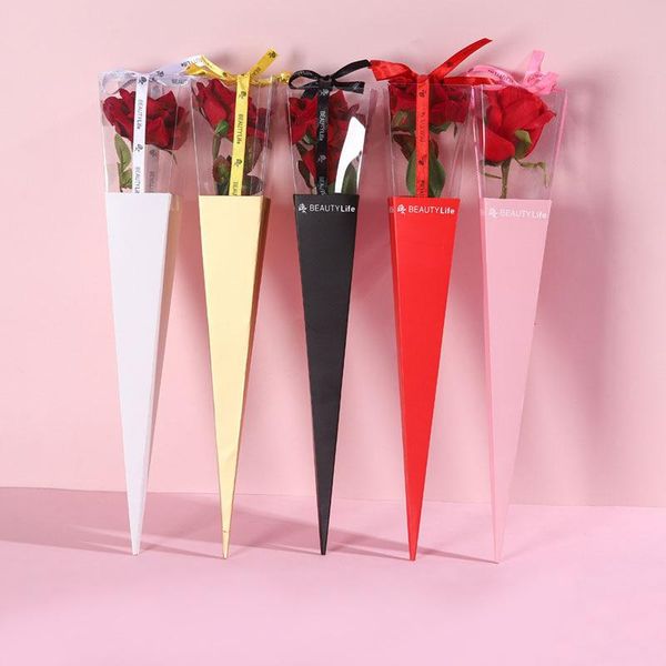 

flower single bouquet gift box carnation one rose packaging arrangement wrap