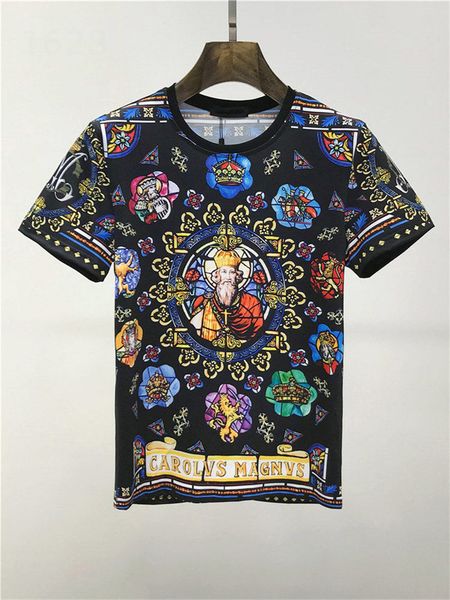 

2021 crown king designer mens t shirt summer fashion letters tees classic royal short sleeve streetwear hip-hop shirts europe america casual, White;black