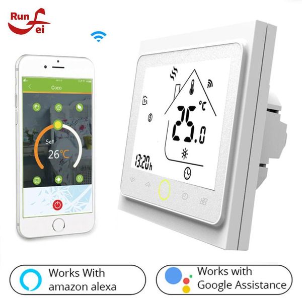 

smart power plugs wifi control thermostat temperature controller for water/electric floor heating water/gas boiler works with alexa google