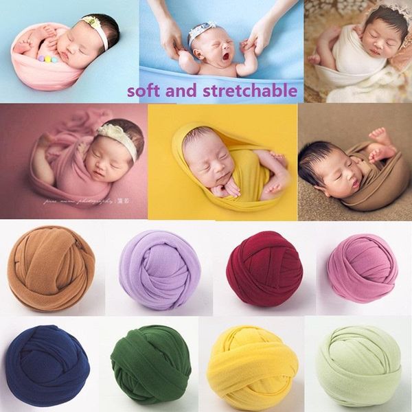 

born pography props blanket baby po wrap swaddling milk napped cotton stretchable wraps shoot backdrop caps & hats, Yellow