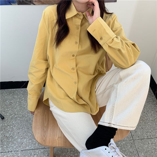 

women's hoodies & sweatshirts hzirip elegant chic solid office lady full sleeves loose fashion lapel work wear brief, warm female blous, Black