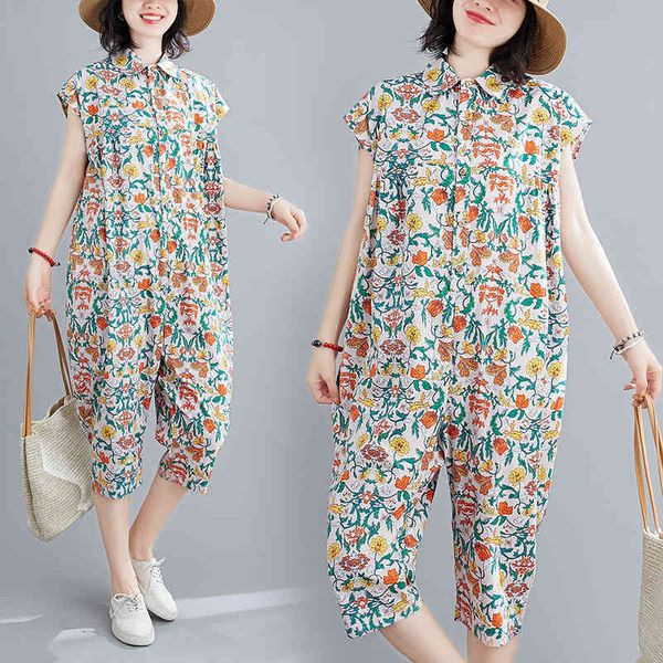 

flower women's will see 2021 fashion big loosey age thin cut-out cotton overalls long-legged pants, Black;white