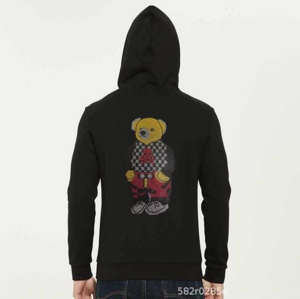 

men's hoodies & sweatshirts rhinestones man clothing 100% cotton men fashion streetwear hip hop high quality, Black