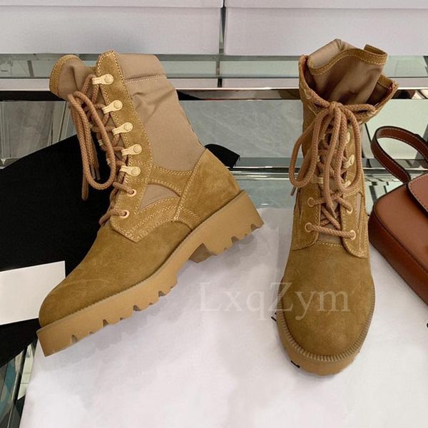

boots brand winter lace up woman casual mid calf brown cow suede leather retro cowboy knight botas mujer, Black