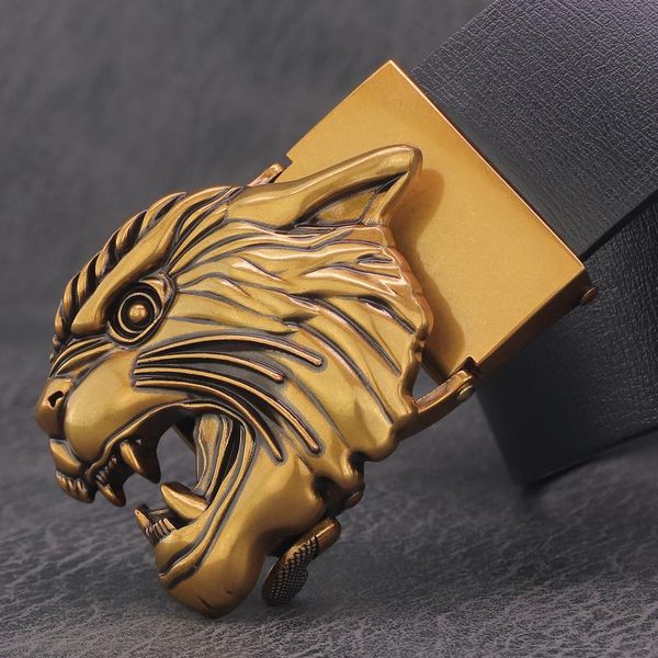 

belts lion automatic buckle fancy men leather designers genuine black ceinture homme, Black;brown