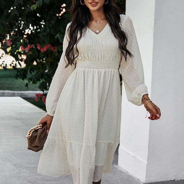 

casual dresses atuendo autumn vintage white dress for women fashion solid soft high waist ladies robe causal wedding guest maxi, Black;gray