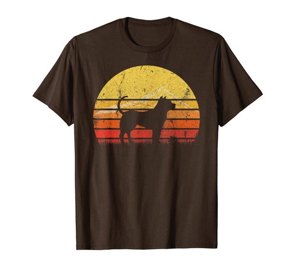 

vintage retro pitbull dog silhouette sunset distressed funny t-shirt, White;black