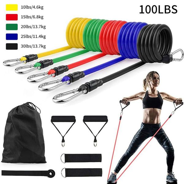 

pcs/set latex resistance bands training exercise yoga tubes pull rope rubber expander elastic fitness with carrying bag