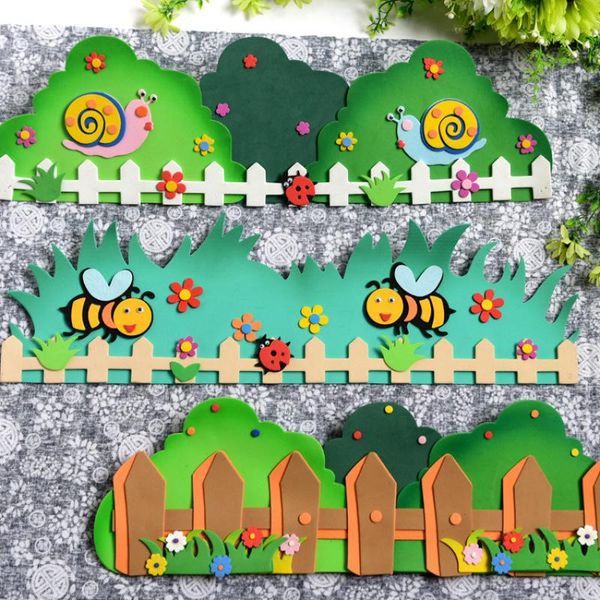 

gift wrap large animal insect stump cartoon eva foam railing bee snail fence flower wall sticker kindergarten school classroom decoration