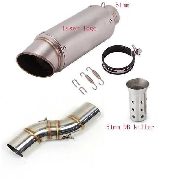 

motorcycle gp project exhaust muffler and middle link pipe for trk 502x 502 x escape moto with db killer system