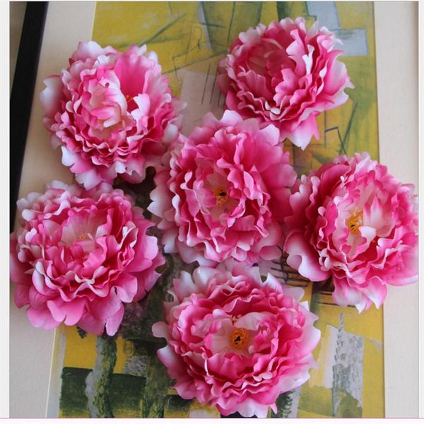 

decorative flowers & wreaths 5 pieces 14cm diy wreath fake wall silk peony flower head large artificial for wedding decoration