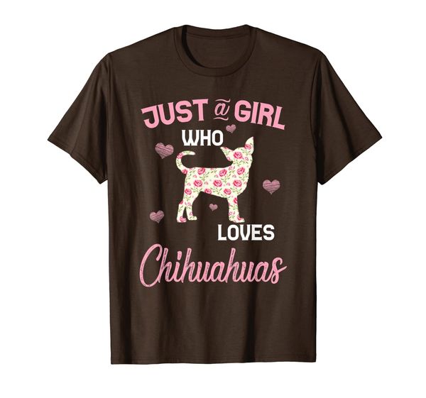 

just a girl who loves chihuahuas dog gift t-shirt, White;black