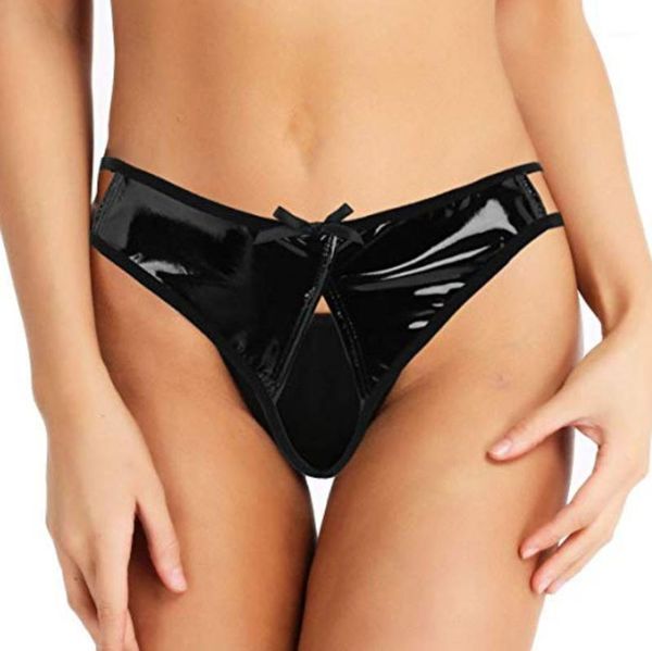 

women's panties leather sous vetement femme plus size lingerie women hollow out briefs underwear erotic, Black;pink