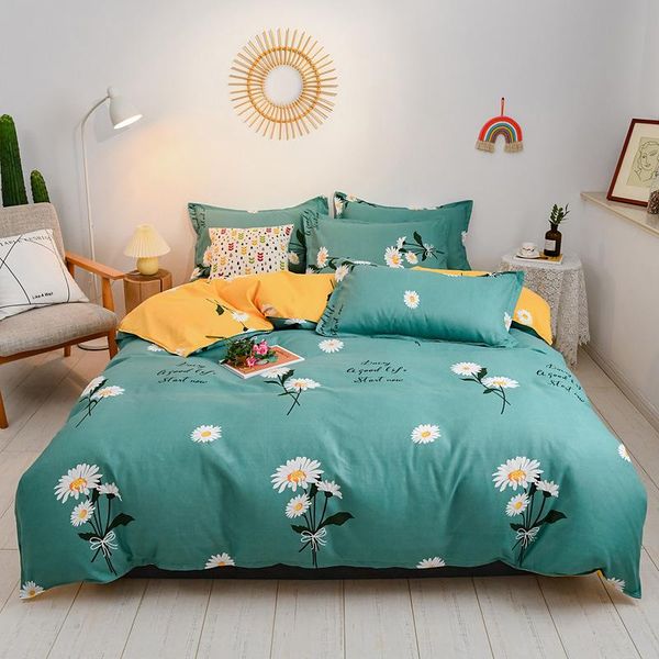 

bedding sets quilt cover nordic style four-piece wash net red bed linen student dormitory three-piece