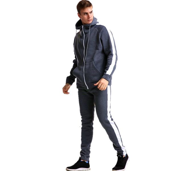 

2021 autumn winter men's cardigan hoodie sportswear casual printable, Black