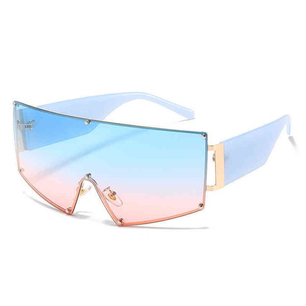 

fashion vintage a piece oversized sunglass for women men fire dign riding travel uv protection sunglass shad097k, White;black