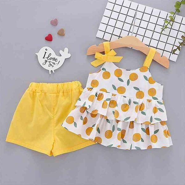 

girls clothing sets summer kids clothes floral halter shorts children, White
