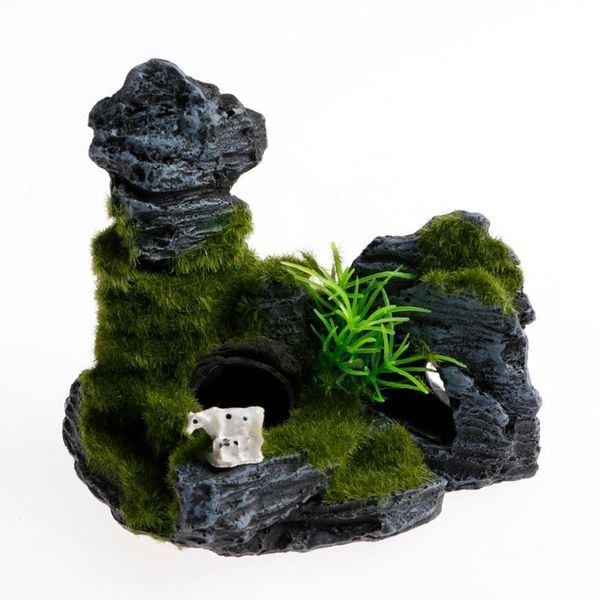 

resin rockery house fish tank shelter aquarium moss ornament decoration decorations