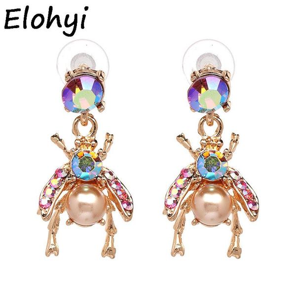 

dangle & chandelier elohyi bee preal statement earrings women crystal for party jewelry christmas gift wholesale, Silver